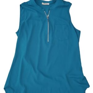 NWOT Timeson v-neck sleeveless tunic with zipper